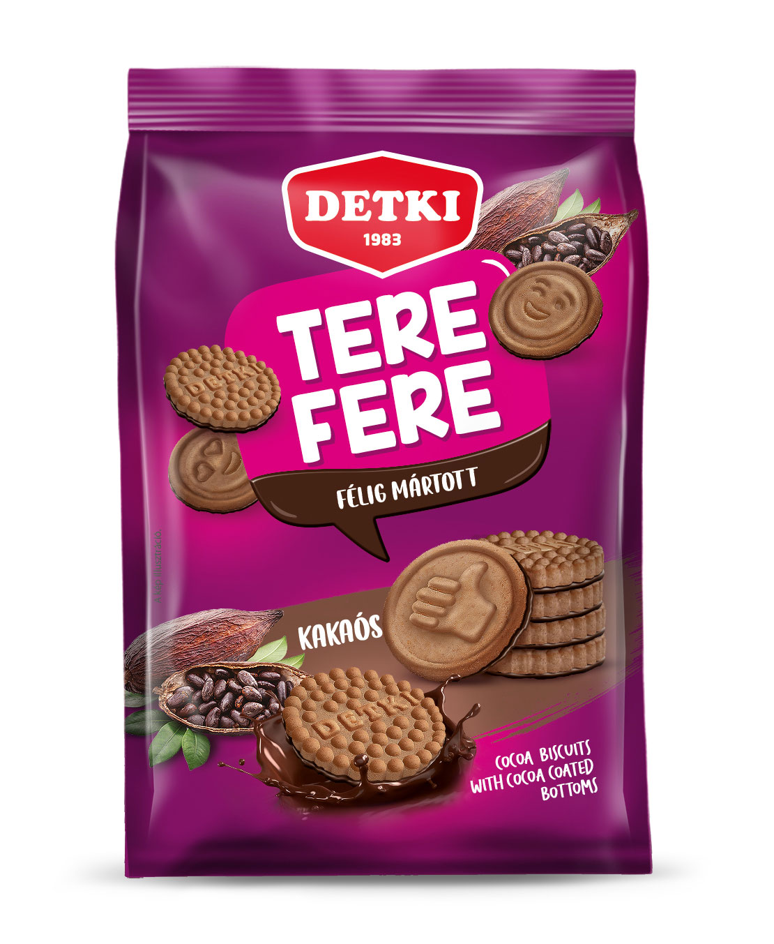 Tere fere kakaós félig mártott omlós keksz étbevonóval 150g